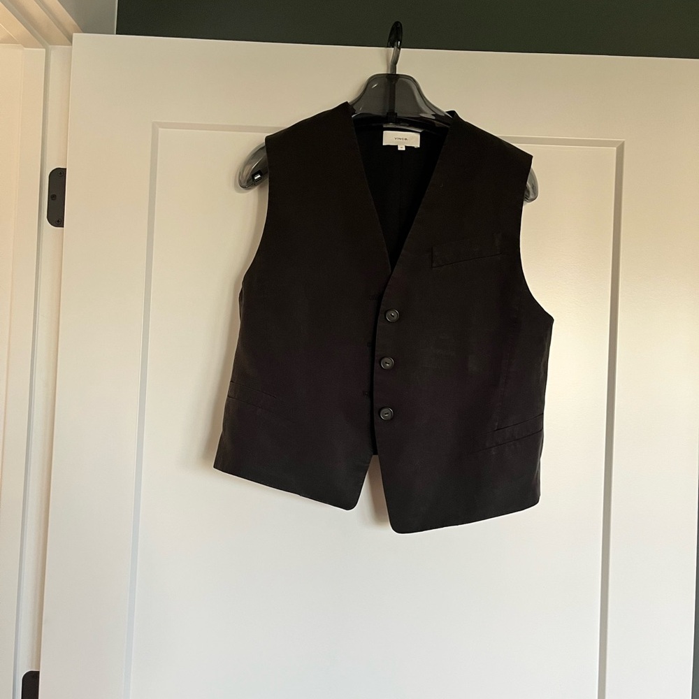 Vince Charcoal Button-Up Vest